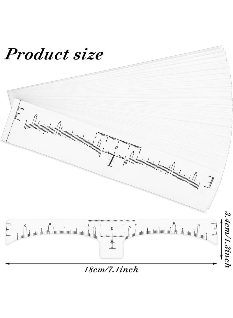 50 Pcs Eyebrow Ruler Stencils - Disposable Brow Ruler Sticker,  Eyebrow Template, Brow Measuring Shaper Tool, Eyebrow Mapping Makeup Tool - Image 3